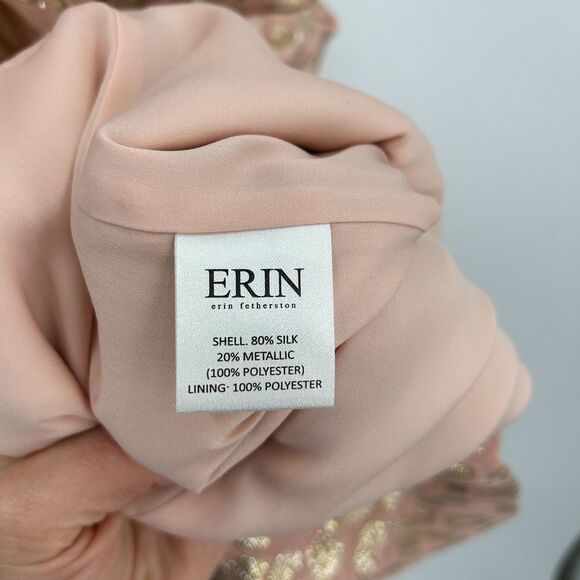 ERIN FETHERSON Pink Gold Metallic Silk Leopard Print Strapless Mini Dress Size 6 - Picture 9 of 9